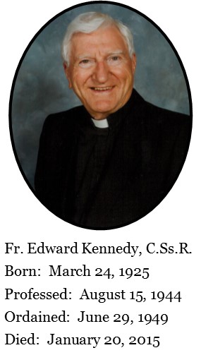 Il redentorista P. Edward Kennedy, C.Ss.R. (1925-2015) della Provincia di Edmonton-Toronto in Canada.